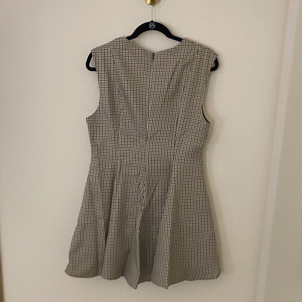 Cider Black, Brown, and White Checkered Mini Dress - Picture 3 of 6
